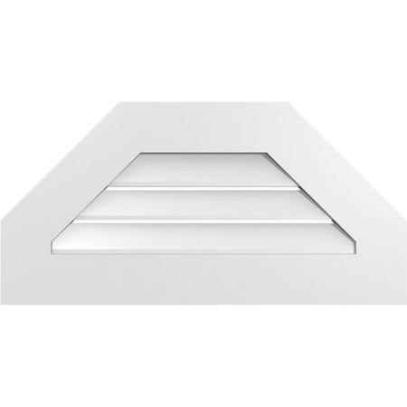 Ekena Millwork Octagonal Top Surface Mount PVC Gable Vent: Functional, w/ 3-1/2"W x 1"P Standard Frame, 28"W x 14"H GVPOT28X1401SF